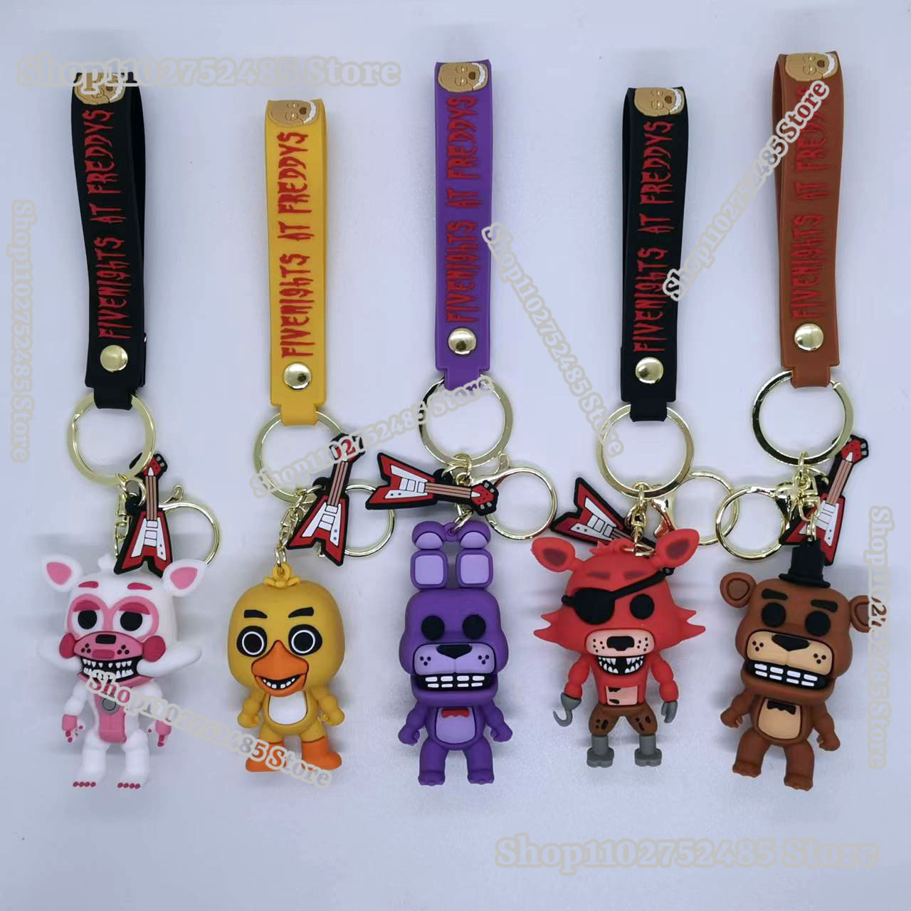 Car Accessories Etsy - 5pcs Cartoon Anime FNAF Figure Keychains