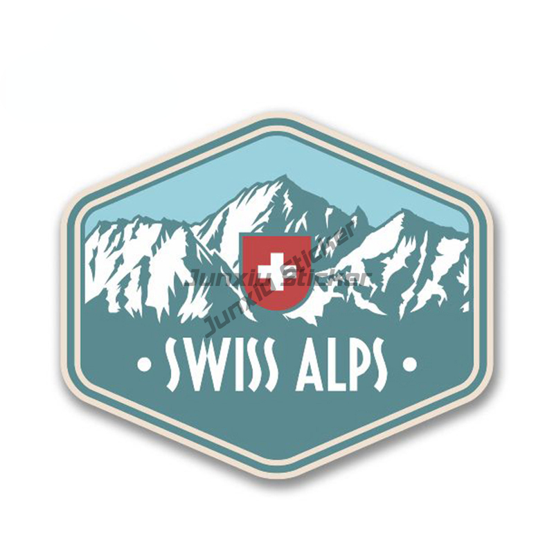 Car Accessories Zurich - Swiss Alps Switzerland Flag Sticker Switerland