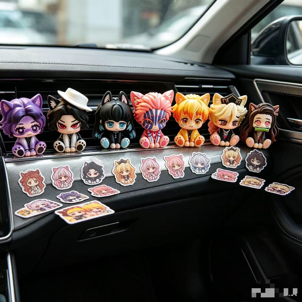 Car Accessories Etsy - Demon Slayer Cute Chibi Figurine Car