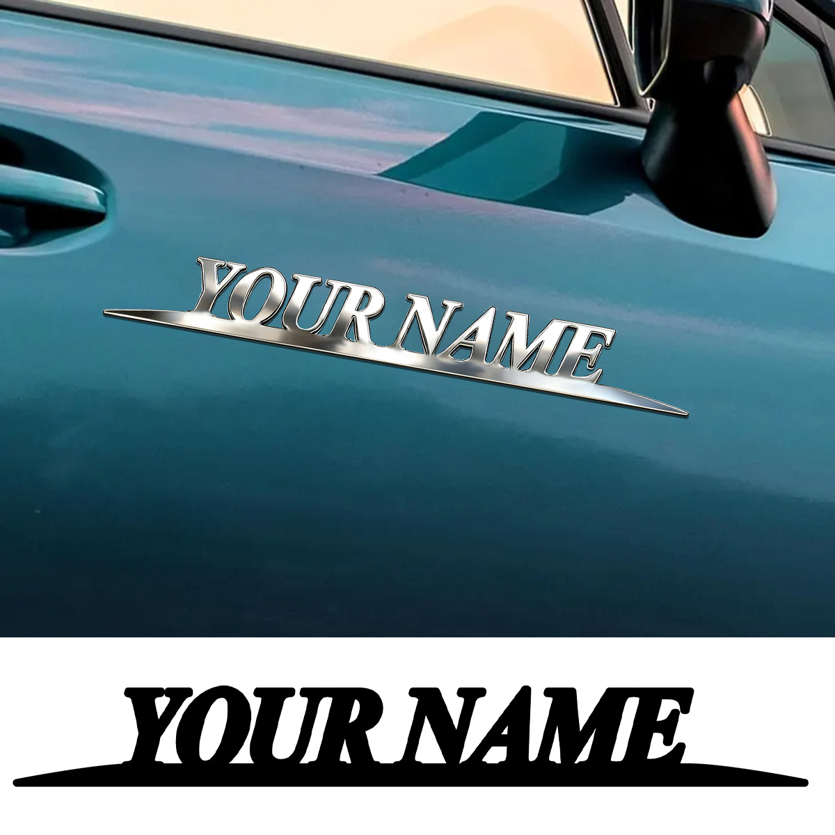 Car Accessories Rear - Metal Trendy YOUR NAME Stickers Custom